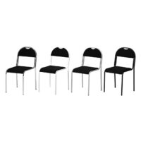 RX002 Stapelbar stol - svart tyg/svart - Bild 2