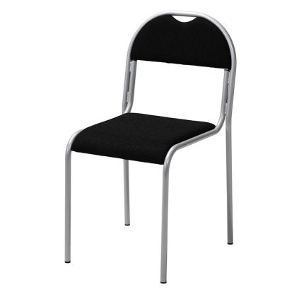 RX002 Stapelbar stol - svart tyg/silvergrått