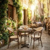 Karmstol Monaco, Brun/natur texteline - Bild 6